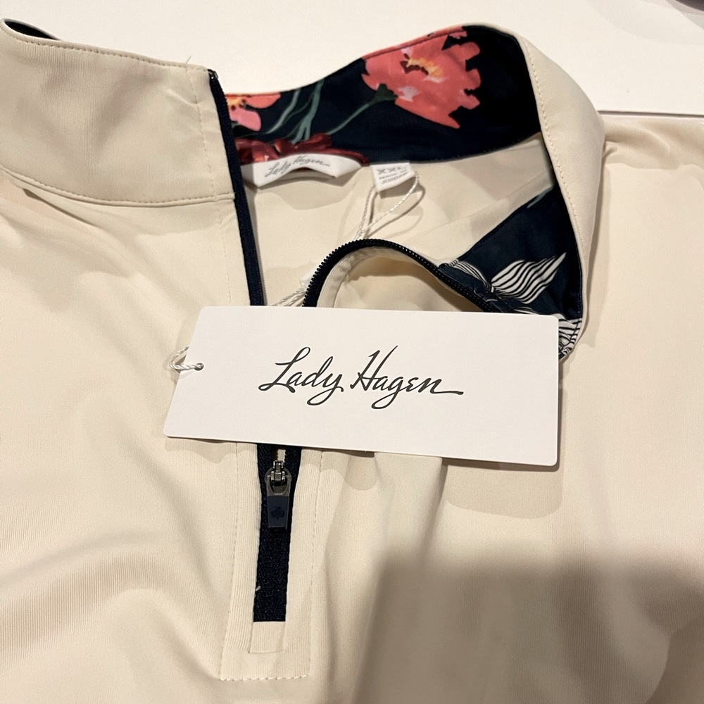 NWT Women’s Lady Hagen Golf Top, Color Off White, Size XXL